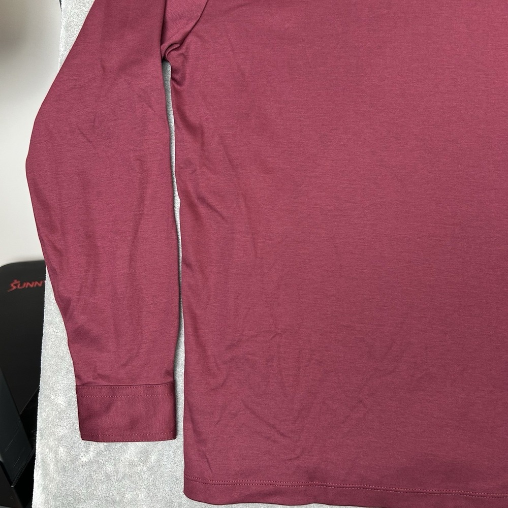Charles Tyrwhitt Mens Medium Long Sleeves Polo Wine Red Shirt 100% Cotton Shirt - Picture 11 of 16